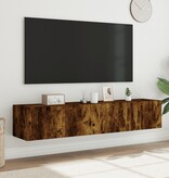 VidaXL Tv-wandmeubels met LED 2 st 80x35x31 cm gerookt eikenkleurig