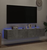 vidaXL Tv-wandmeubels met LED-verlichting 2 st 80x35x31 cm betongrijs