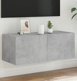 VidaXL Tv-wandmeubel met LED-verlichting 80x35x31 cm betongrijs