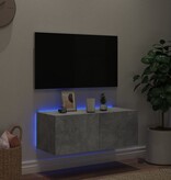 VidaXL Tv-wandmeubel met LED-verlichting 80x35x31 cm betongrijs