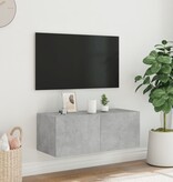 VidaXL Tv-wandmeubel met LED-verlichting 80x35x31 cm betongrijs