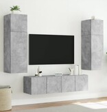 VidaXL Tv-wandmeubel met LED-verlichting 80x35x31 cm betongrijs