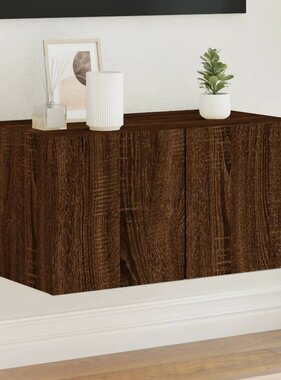 VidaXL Tv-wandmeubel met LED-verlichting 60x35x31 cm bruineikenkleurig