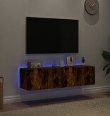 VidaXL Tv-wandmeubelen met LED 2 st 60x35x31 cm gerookt eikenkleurig