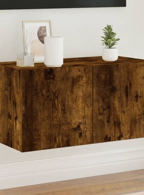 VidaXL Tv-wandmeubel met LED-verlichting 60x35x31 cm gerookt eiken