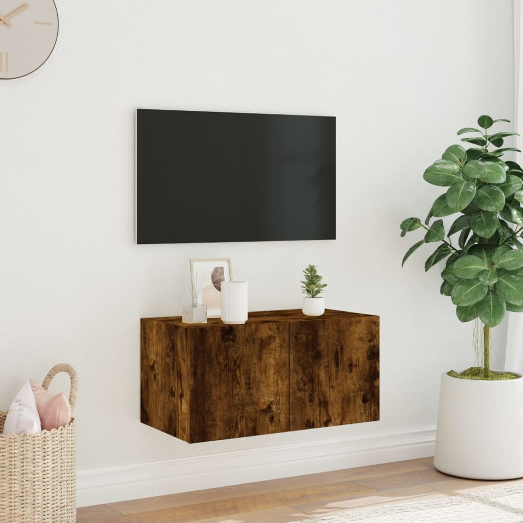 VidaXL Tv-wandmeubel met LED-verlichting 60x35x31 cm gerookt eiken