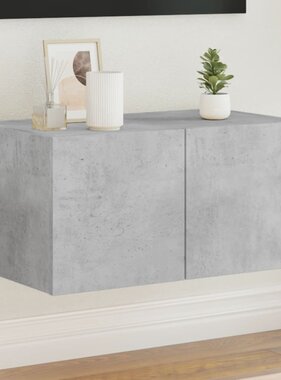 VidaXL Tv-wandmeubel met LED-verlichting 60x35x31 cm betongrijs