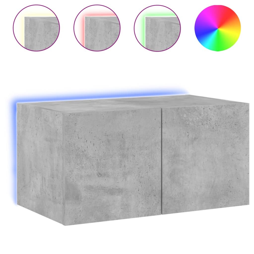 VidaXL Tv-wandmeubel met LED-verlichting 60x35x31 cm betongrijs