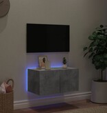 VidaXL Tv-wandmeubel met LED-verlichting 60x35x31 cm betongrijs