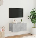 VidaXL Tv-wandmeubel met LED-verlichting 60x35x31 cm betongrijs