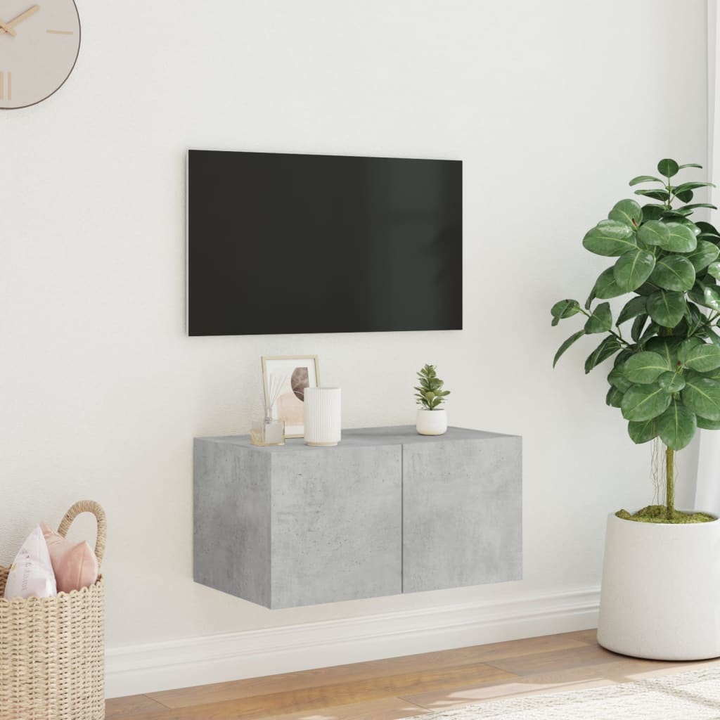 VidaXL Tv-wandmeubel met LED-verlichting 60x35x31 cm betongrijs