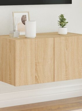 VidaXL Tv-wandmeubel met LED-verlichting 60x35x31 cm sonoma eikenkleur