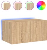VidaXL Tv-wandmeubel met LED-verlichting 60x35x31 cm sonoma eikenkleur