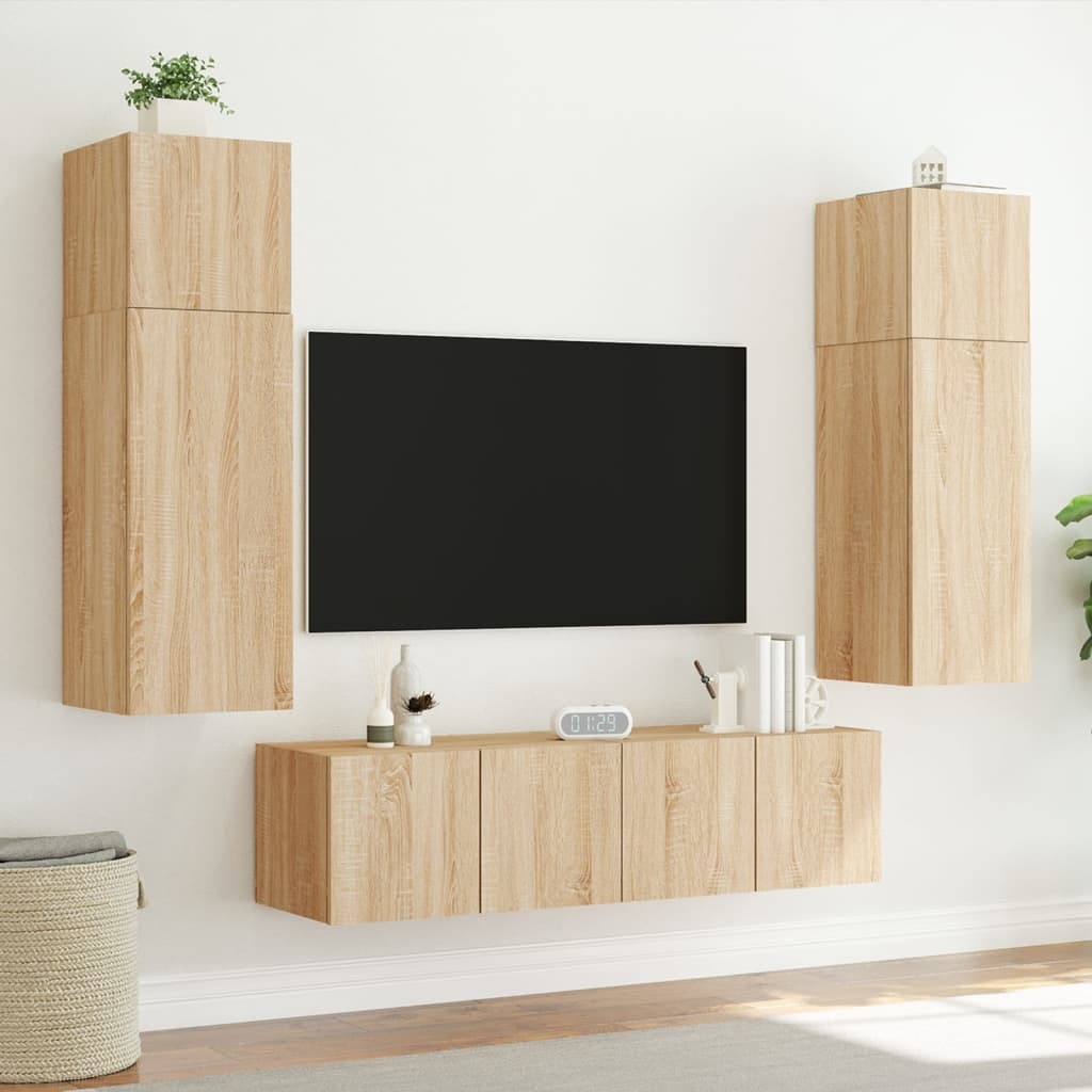 VidaXL Tv-wandmeubel met LED-verlichting 60x35x31 cm sonoma eikenkleur