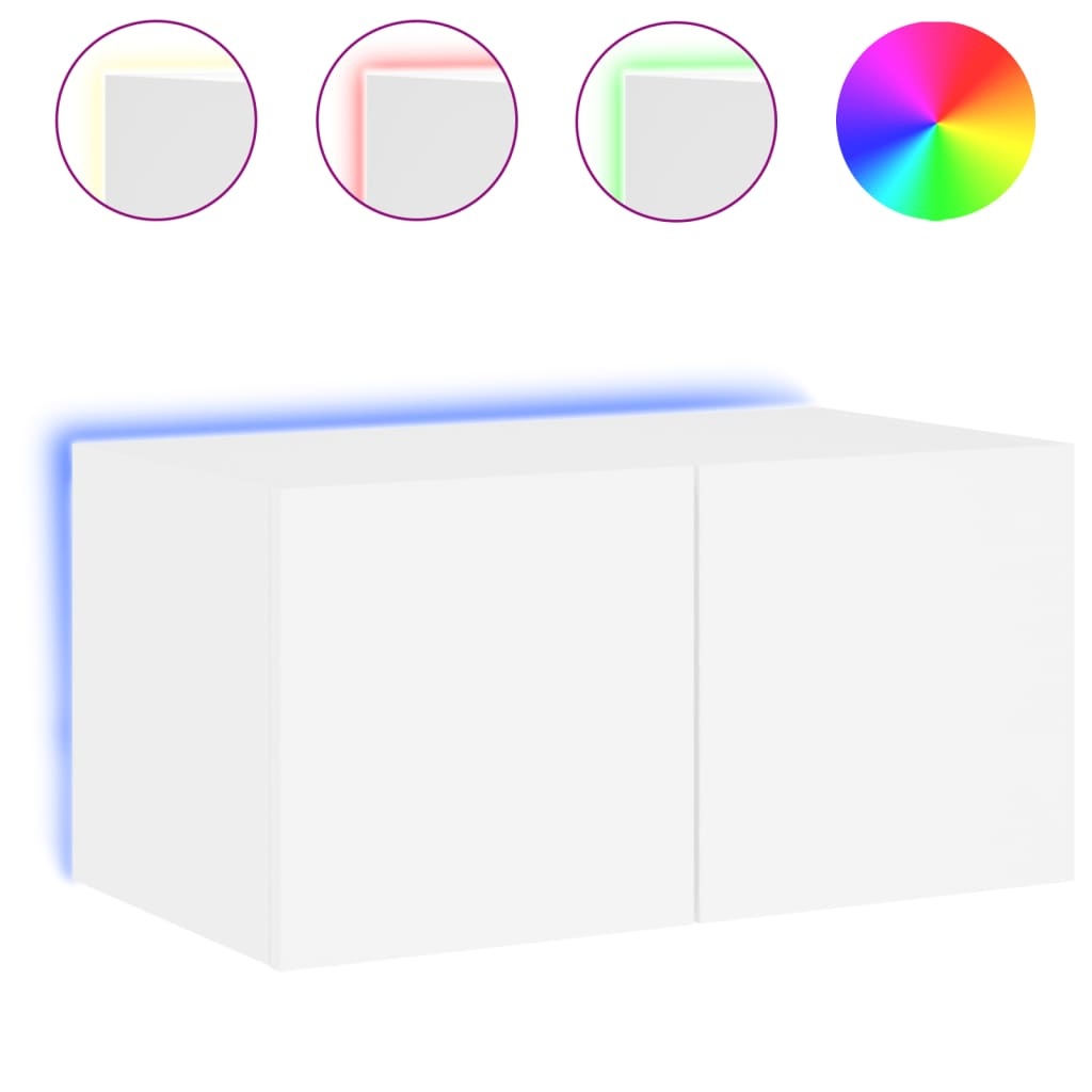 VidaXL Tv-wandmeubel met LED-verlichting 60x35x31 cm wit