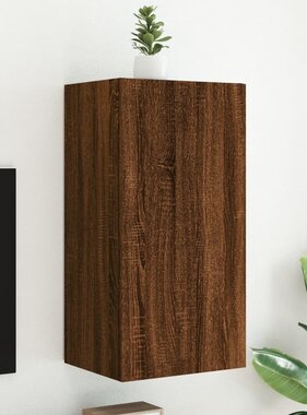 VidaXL Tv-wandmeubel met LED-verlichting 40,5x35x80 cm bruineikenkleur