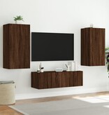 VidaXL Tv-wandmeubel met LED-verlichting 40,5x35x80 cm bruineikenkleur