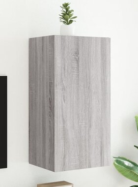 VidaXL Tv-wandmeubel met LED-verlichting 40,5x35x80 cm grijs sonoma