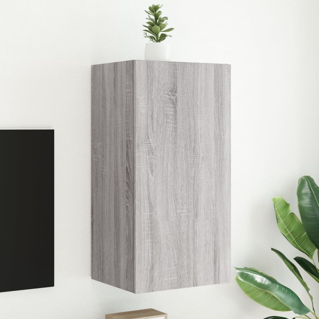 VidaXL Tv-wandmeubel met LED-verlichting 40,5x35x80 cm grijs sonoma