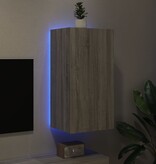 VidaXL Tv-wandmeubel met LED-verlichting 40,5x35x80 cm grijs sonoma