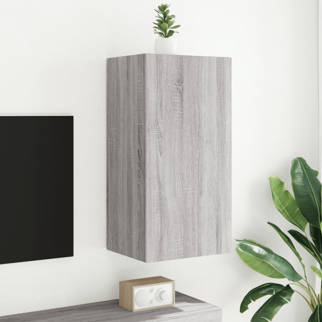 VidaXL Tv-wandmeubel met LED-verlichting 40,5x35x80 cm grijs sonoma
