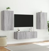 VidaXL Tv-wandmeubel met LED-verlichting 40,5x35x80 cm grijs sonoma