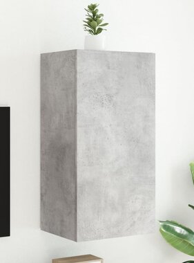 VidaXL Tv-wandmeubel met LED-verlichting 40,5x35x80 cm betongrijs
