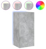VidaXL Tv-wandmeubel met LED-verlichting 40,5x35x80 cm betongrijs