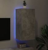VidaXL Tv-wandmeubel met LED-verlichting 40,5x35x80 cm betongrijs