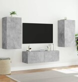VidaXL Tv-wandmeubel met LED-verlichting 40,5x35x80 cm betongrijs