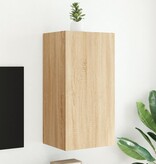 VidaXL Tv-wandmeubel met LED-verlichting 40,5x35x80 cm sonoma eiken