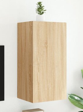 VidaXL Tv-wandmeubel met LED-verlichting 40,5x35x80 cm sonoma eiken