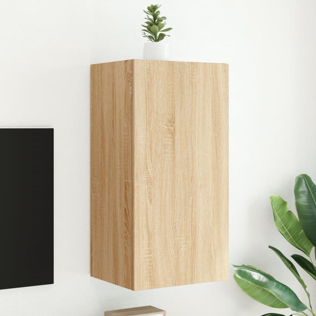 VidaXL Tv-wandmeubel met LED-verlichting 40,5x35x80 cm sonoma eiken