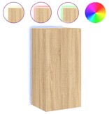 VidaXL Tv-wandmeubel met LED-verlichting 40,5x35x80 cm sonoma eiken