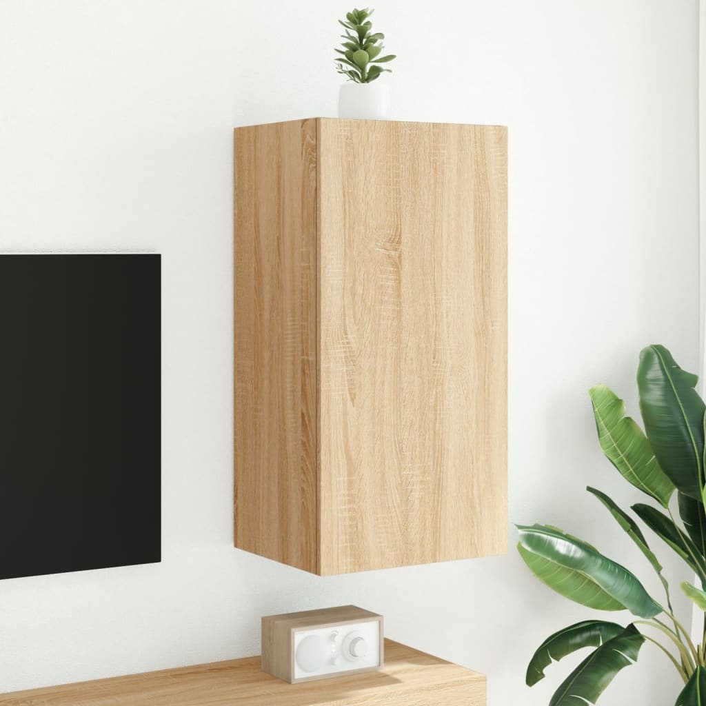 VidaXL Tv-wandmeubel met LED-verlichting 40,5x35x80 cm sonoma eiken
