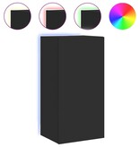 VidaXL Tv-wandmeubel met LED-verlichting 40,5x35x80 cm zwart