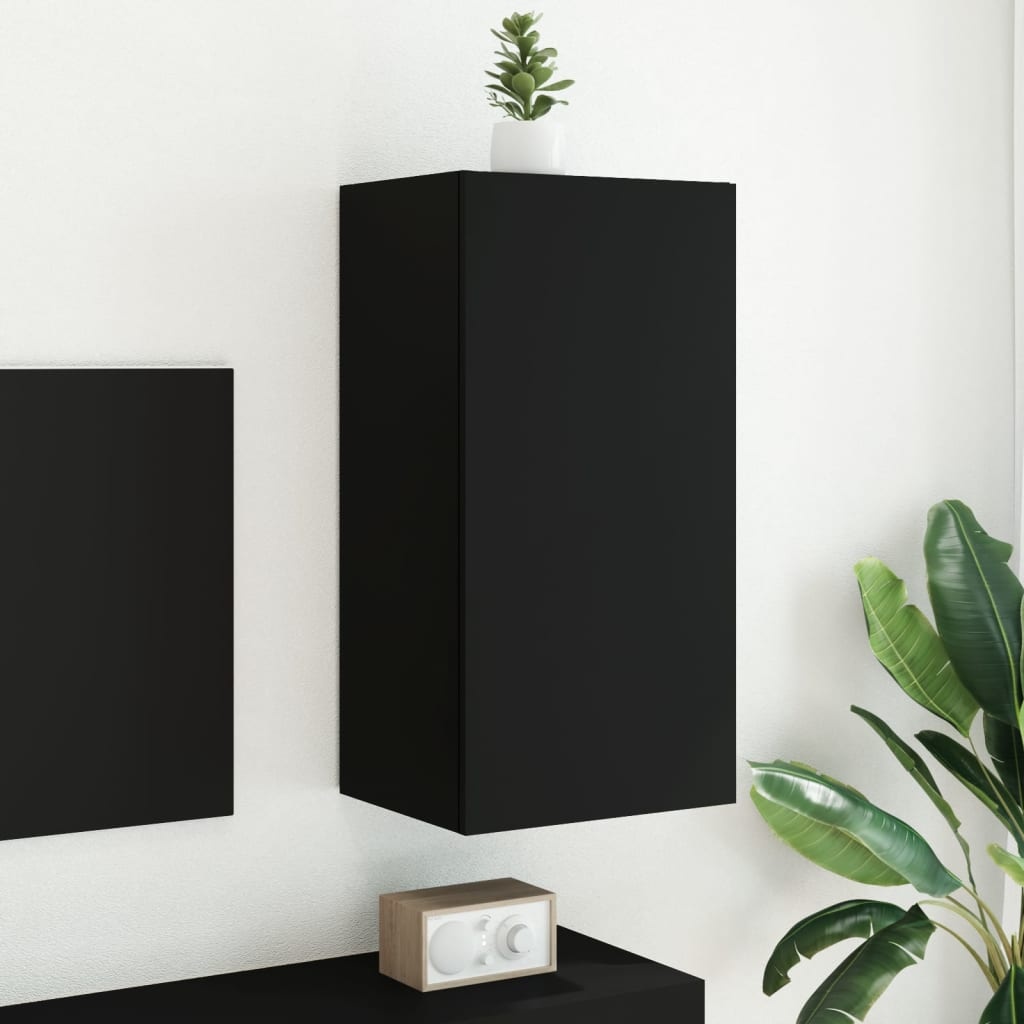 VidaXL Tv-wandmeubel met LED-verlichting 40,5x35x80 cm zwart