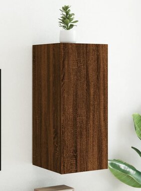 VidaXL Tv-wandmeubel met LED-verlichting 30,5x35x70 cm bruineikenkleur