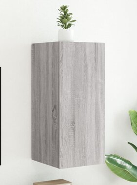 VidaXL Tv-wandmeubel met LED-verlichting 30,5x35x70 cm grijs sonoma