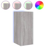 VidaXL Tv-wandmeubel met LED-verlichting 30,5x35x70 cm grijs sonoma
