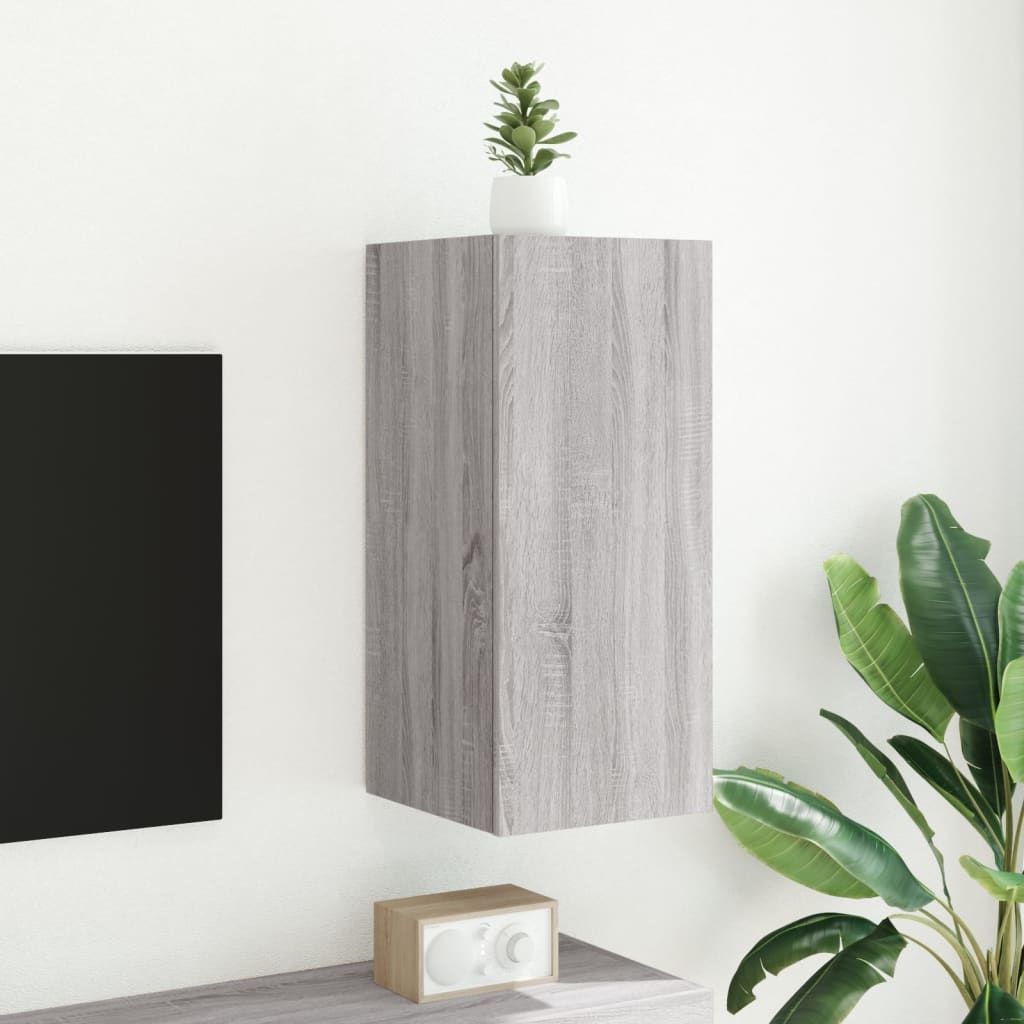 VidaXL Tv-wandmeubel met LED-verlichting 30,5x35x70 cm grijs sonoma
