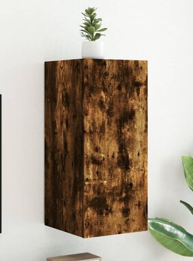 VidaXL Tv-wandmeubel met LED-verlichting 30,5x35x70 cm gerookt eiken
