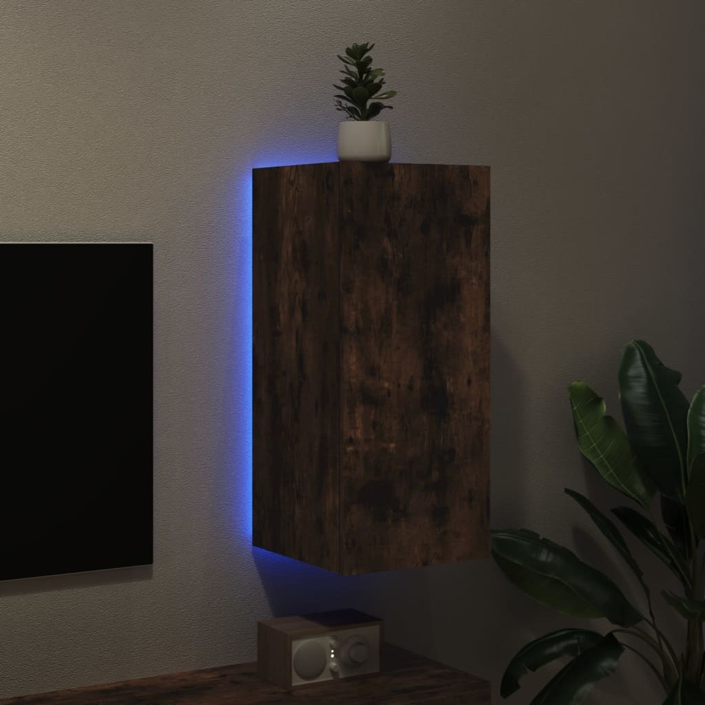 VidaXL Tv-wandmeubel met LED-verlichting 30,5x35x70 cm gerookt eiken