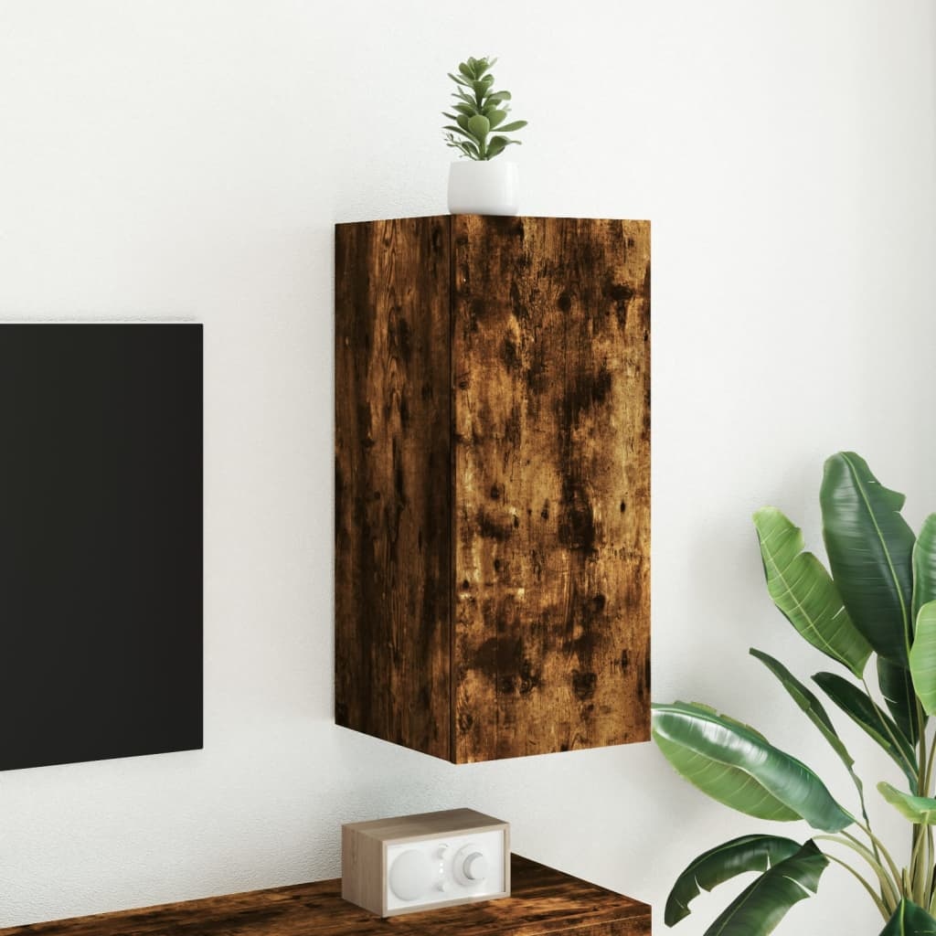 VidaXL Tv-wandmeubel met LED-verlichting 30,5x35x70 cm gerookt eiken