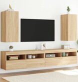 VidaXL Tv-wandmeubels met LED 2 st 30,5x35x70 cm sonoma eikenkleurig