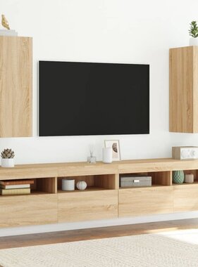 VidaXL Tv-wandmeubels met LED 2 st 30,5x35x70 cm sonoma eikenkleurig