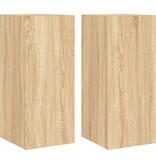 VidaXL Tv-wandmeubels met LED 2 st 30,5x35x70 cm sonoma eikenkleurig