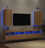 VidaXL Tv-wandmeubels met LED 2 st 30,5x35x70 cm sonoma eikenkleurig