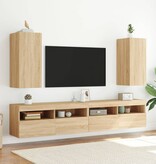 VidaXL Tv-wandmeubels met LED 2 st 30,5x35x70 cm sonoma eikenkleurig