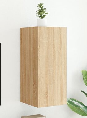 VidaXL Tv-wandmeubel met LED-verlichting 30,5x35x70 cm sonoma eiken
